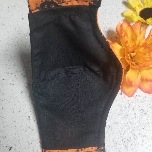 Halloween Cat fabric mask with wire and pocket - Picture 2 of 7